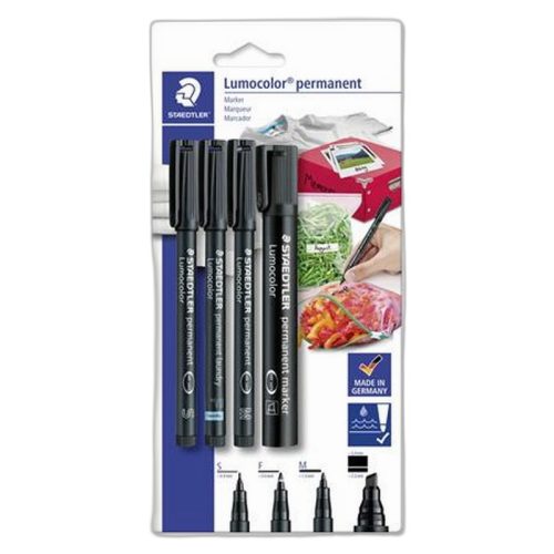 Alkoholos marker készlet, vegyes, STAEDTLER "Lumocolor® 60" 4 különböző vonalvastagság, fe...