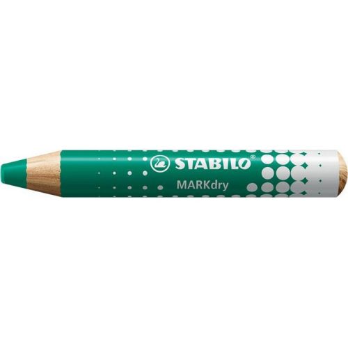 Táblaceruza fehértáblához, flipchartpapírhoz, kúpos, STABILO "MARKdry", zöld