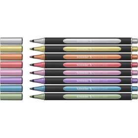   Metálfényű filctoll készlet, 1-2 mm, SCHNEIDER "Paint-It 020", 8 különböző szín