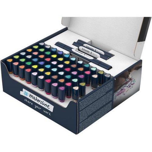 Kétvégű marker készlet, 72 darabos, SCHNEIDER "Paint-It 040 Twin marker Set complete", 30 ...