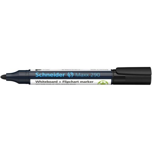 Tábla- és flipchart marker, 2-3 mm, kúpos, SCHNEIDER "Maxx 290", fekete