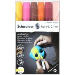   Akril marker készlet, 2 mm, SCHNEIDER "Paint-It 310", 6 különböző szín