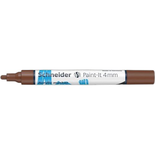 Dekormarker, akril, 4 mm, SCHNEIDER "Paint-It 320", barna