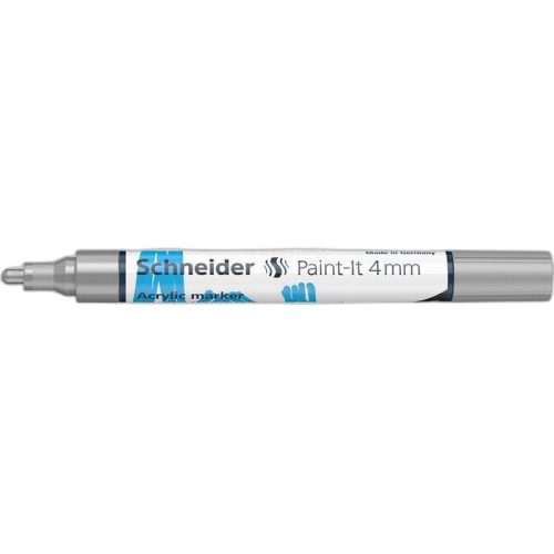 Dekormarker, akril, 4 mm, SCHNEIDER "Paint-It 320", ezüst