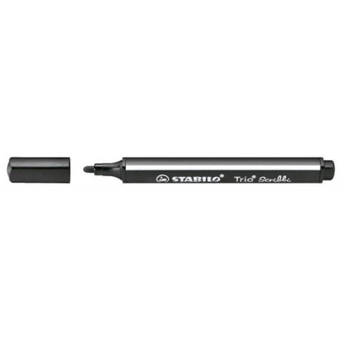 Filctoll, 1,5-2 mm, rugós hegy, STABILO "Trio Scribbi", fekete