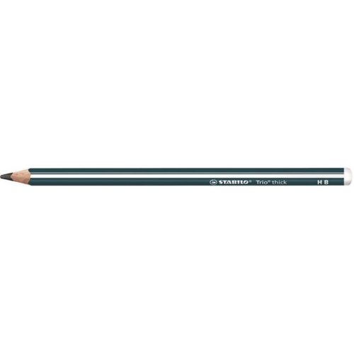 Grafitceruza, HB, háromszögletű, vastag, STABILO "Trio thick", olajzöld