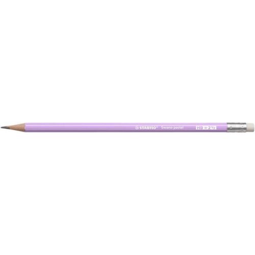 Grafitceruza radírral, HB, hatszögletű, STABILO "Swano Pastel", lila