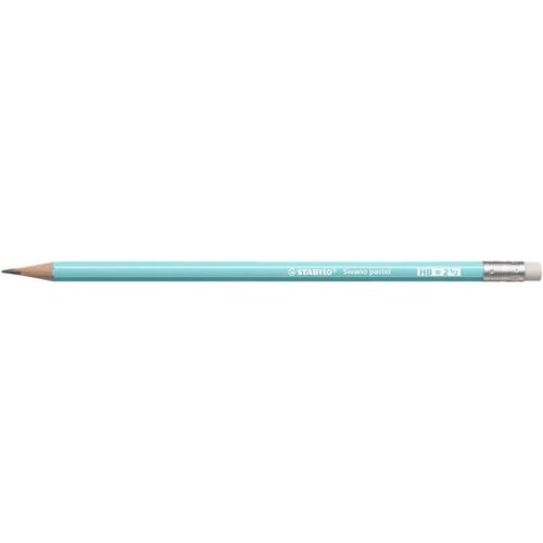 Grafitceruza radírral, HB, hatszögletű, STABILO "Swano Pastel", kék