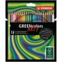   Színes ceruza készlet, hatszögletű, STABILO "GreenColors ARTY", 24 különböző szín