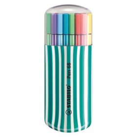  Rostirón készlet, 1 mm, türkiz tok, STABILO "Pen 68 Zebrui", 20 különböző szín