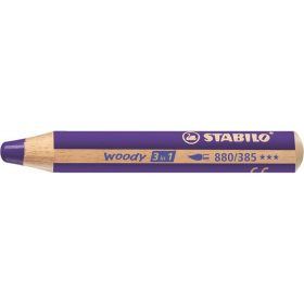   Színes ceruza, kerek, vastag, STABILO "Woody 3 in 1", viola