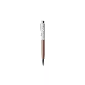   Golyóstoll, rózsa-arany, felül fehér SWAROVSKI® kristállyal töltve, 14 cm, ART CRYSTELLA®