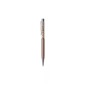   Golyóstoll, rózsa-arany, felül topáz SWAROVSKI® kristállyal töltve, 14 cm, ART CRYSTELLA®