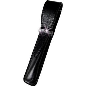   Tolltok, fekete, bőr, 3 sor fehér SWAROVSKI® kristállyal, 16cm, ART CRYSTELLA®