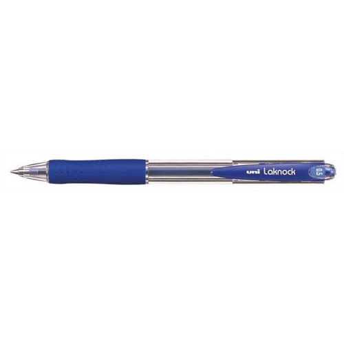 Golyóstoll, 0,3 mm, nyomógombos, UNI "SN-100 Laknock", kék