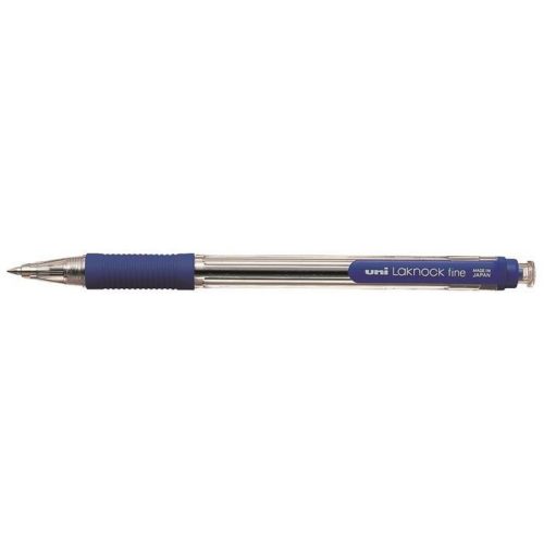 Golyóstoll, 0,4 mm, nyomógombos, UNI "SN-101 Laknock Fine", kék