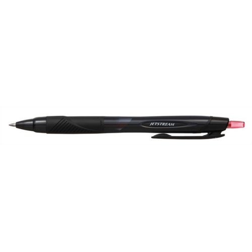 Golyóstoll, 0,35 mm, nyomógombos, fekete tolltest, UNI "SXN-157S Jetstream Sport", piros