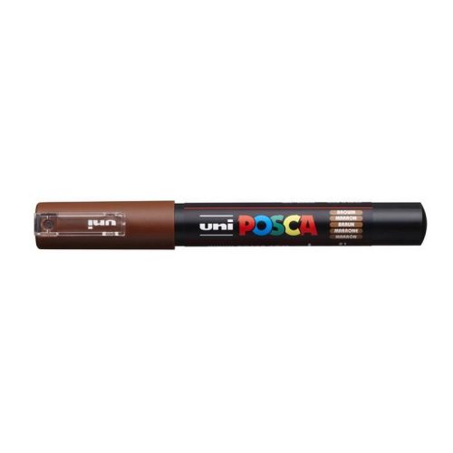 Dekormarker, 0,7-1,0 mm, UNI "Posca PC-1M", barna