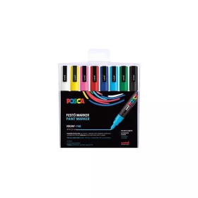   Dekormarker készlet, 0,9-1,3 mm, UNI "Posca PC-3M", 8 különböző szín
