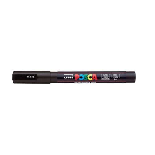 Dekormarker, 0,9-1,3 mm, UNI "Posca PC-3M", fekete