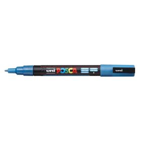   Dekormarker, 0,9-1,3 mm, UNI "Posca PC-3ML", fényes kék