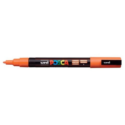 Dekormarker, 0,9-1,3 mm, UNI "Posca PC-3M", narancssárga