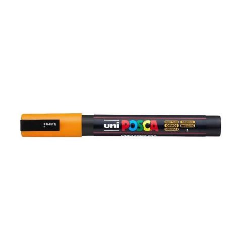 Dekormarker, 0,9-1,3 mm, UNI "Posca PC-3M", ragyogó sárga
