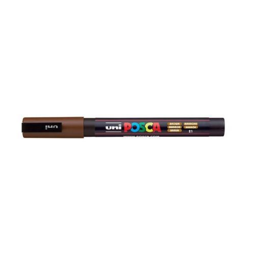 Dekormarker, 1,8-2,5 mm, UNI "Posca PC-5M", barna