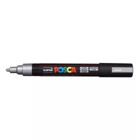 Dekormarker, 1,8-2,5 mm, UNI "Posca PC-5M", ezüst