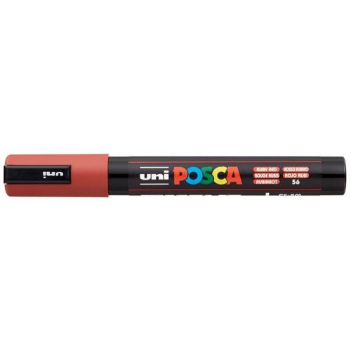 Dekormarker, 1,8-2,5 mm, UNI "Posca PC-5M", rubin vörös