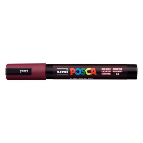 Dekormarker, 1,8-2,5 mm, UNI "Posca PC-5M", vörösbor
