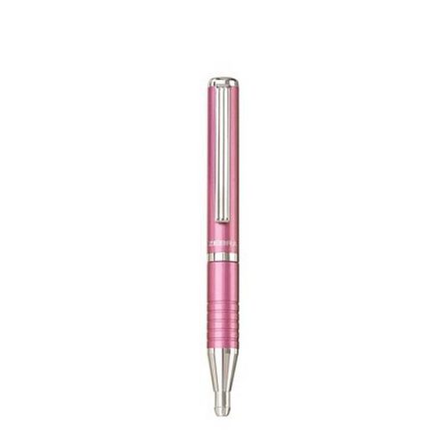 Golyóstoll, 0,24 mm, teleszkópos, metál pink tolltest, ZEBRA "SL-F1", kék