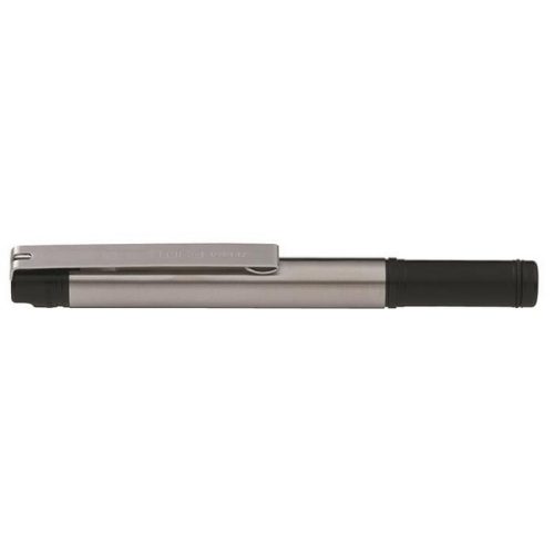 Golyóstoll, 0,24 mm, kupakos, rozsdamentes acél-fekete tolltest, ZEBRA "F-301 Compact", ké...