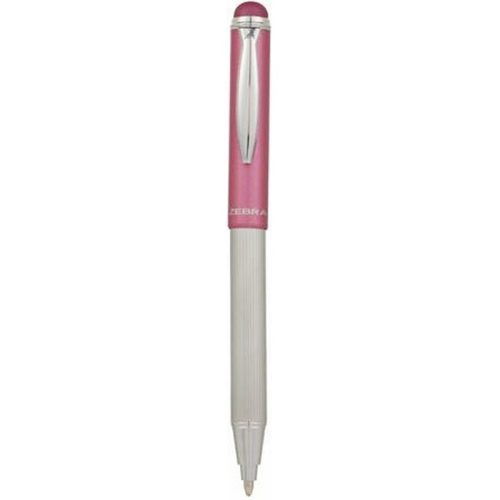 Golyóstoll, 0,24 mm, teleszkópos, rozsdamentes acél, pink tolltest, ZEBRA "Telescopic Meta...