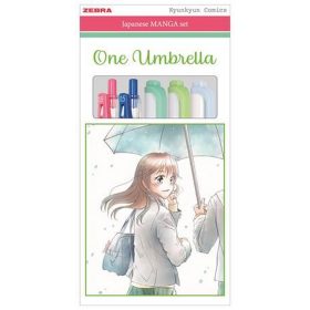   Írószer készlet, ZEBRA "Manga Set, One Umbrella", 5 darabos