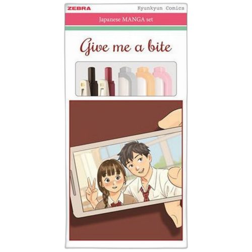 Írószer készlet, ZEBRA "Manga Set, Give me a bite", 5 darabos