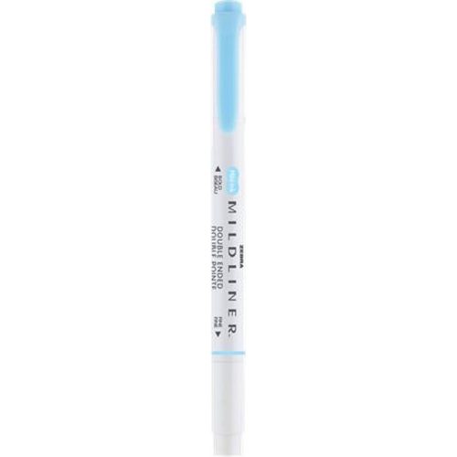 Szövegkiemelő, 1,0/3,5 mm, kétvégű, ZEBRA "Mildliner Fluorescent", kék