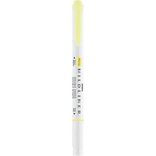 Szövegkiemelő, 1,0/3,5 mm, kétvégű, ZEBRA "Mildliner Fluorescent", sárga
