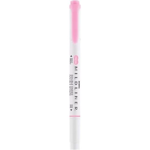 Szövegkiemelő, 1,0/3,5 mm, kétvégű, ZEBRA "Mildliner Fluorescent", rózsaszín