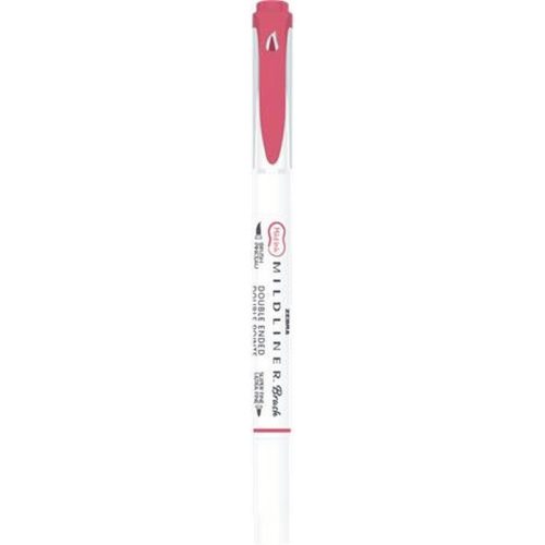 Ecsetirón, kétvégű ZEBRA "Mildliner Cool & Refined", piros
