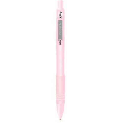 Golyóstoll, 0,27 mm, nyomógombos, rózsaszín tolltest, ZEBRA "Z-Grip Pastel", kék