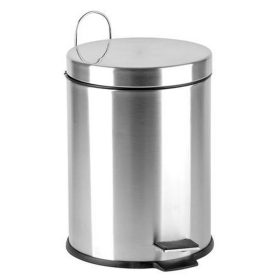   Pedálos szemetes, rozsdamentes acél, kivehető műanyag vödörrel, 3 liter