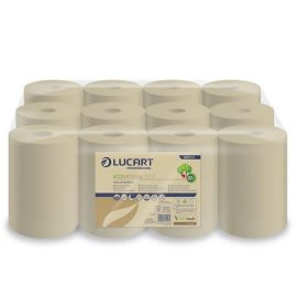   Kéztörlő, tekercses, 2 rétegű, LUCART "EcoNatural 14 CF", havanna barna