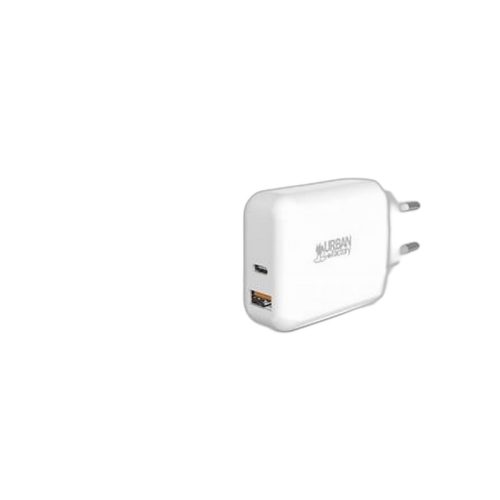 Hálózati töltő, 1xUSB-A (18W), 1xUSB-C (45W), USB-A–USB-C kábel, URBAN FACTORY