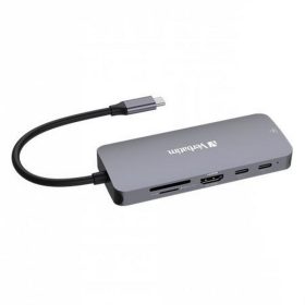   USB elosztó-HUB, 2xUSB-C/1xHDMI/3xUSB-A/RJ45/SD/mSD, VERBATIM