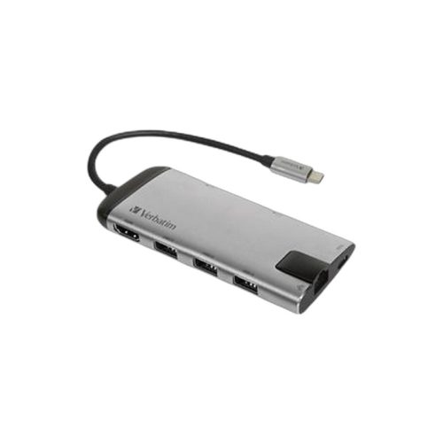 USB elosztó-HUB, USB-C/USB 3.0/HDMI/Ethernet/SD/microSD, VERBATIM