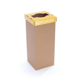   Szelektív hulladékgyűjtő, újrahasznosított, 50 l, RECOBIN "Office", sárga
