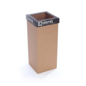   Szelektív hulladékgyűjtő, újrahasznosított, 50 l, RECOBIN "Office", fekete