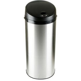   Szenzoros szemetes, rozsdamentes acél, kör alakú, 30 l, ezüst-fekete