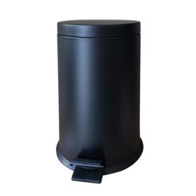 Pedálos szemetes, fém, 10 l, kivehető vödörrel, fekete